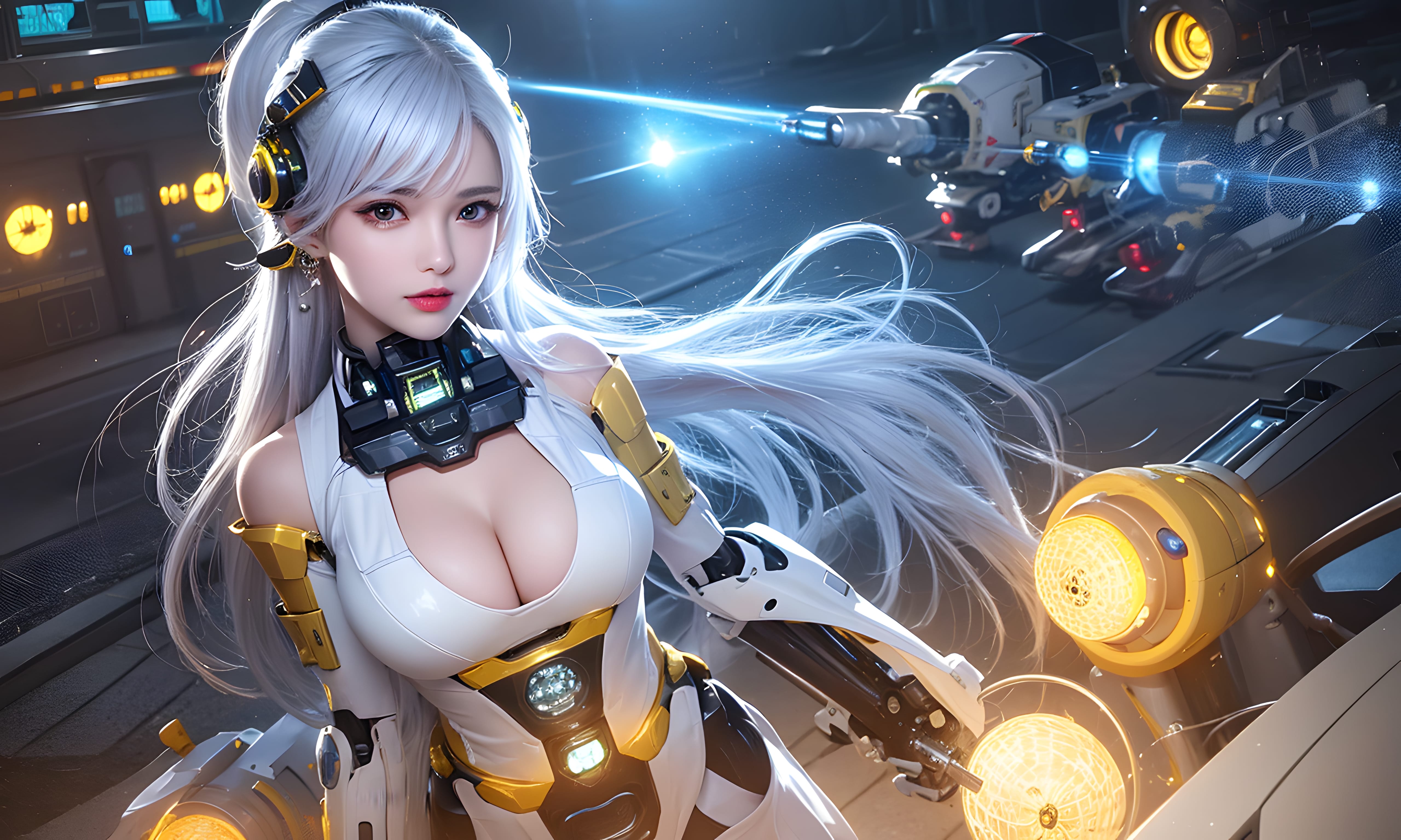 Mecha Girl 4k167p AI Mecha Girl Painting Wallpaper High quality Cyberpunk women (64)